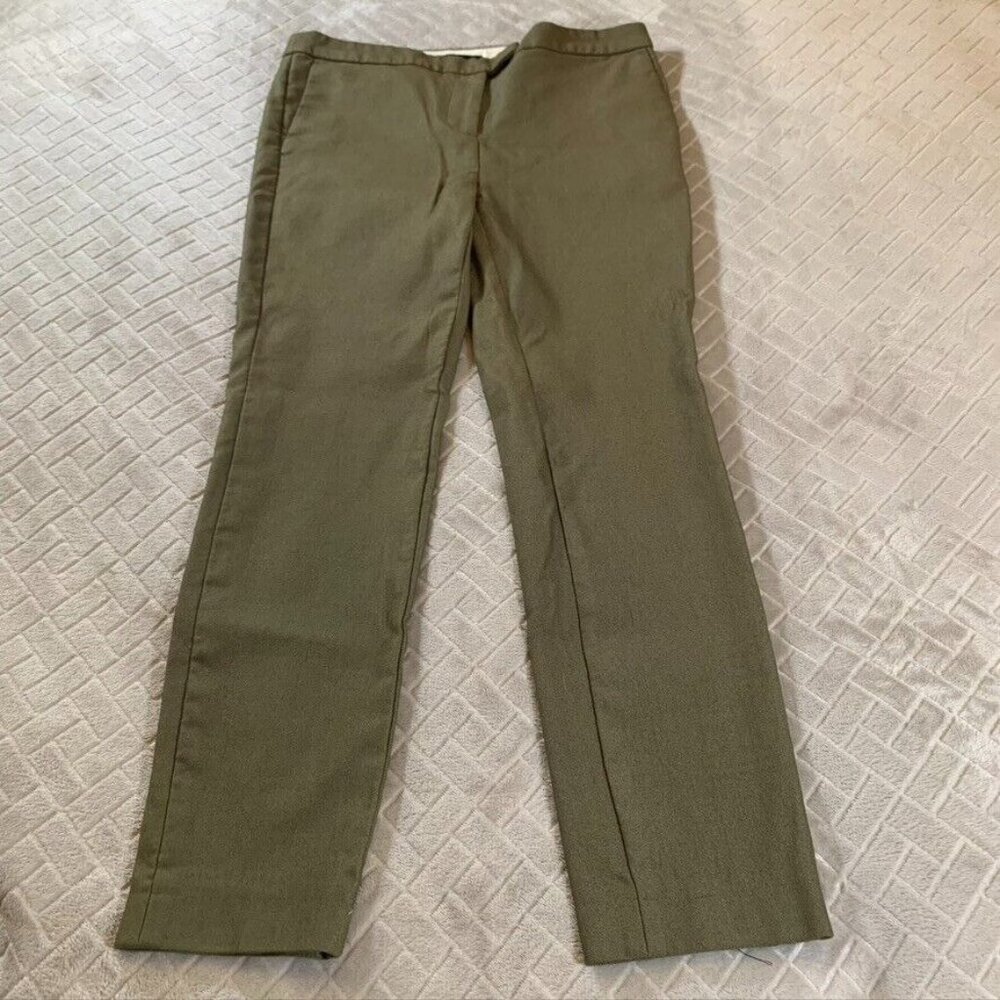 J Crew Womens 8 Trouser Office Dress Pants Brown Skinny Ankle Mid Rise